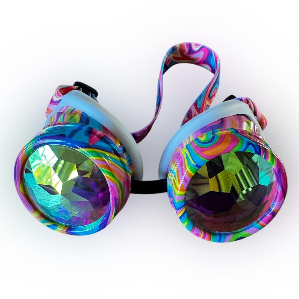 GloFX Kandi Swirl Padded Kaleidoscope Goggles